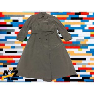 Women's Misty Harbor Long Belted Gray Raincoat Size 4P